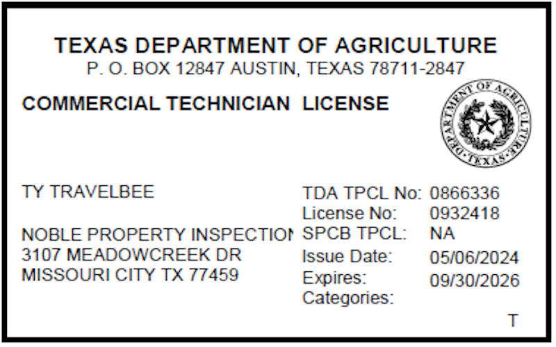 Ty Travelbee - Commercial Technician #0932418