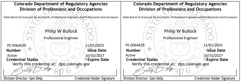 Philip Bullock - Professional Engineer (CO) #0064629