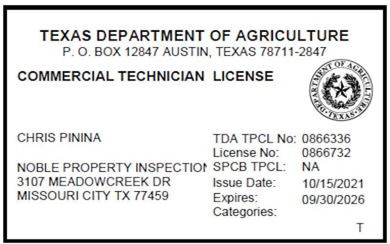 Chris Pinina - Commercial Technician #0866732