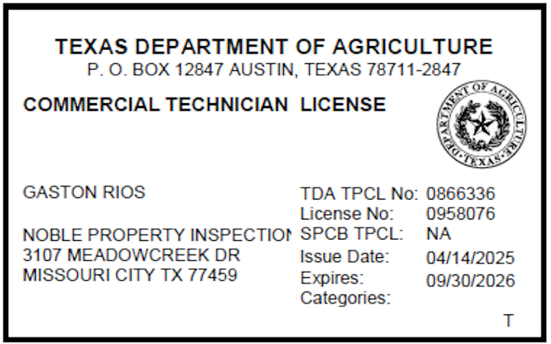 Gaston Rios - Commercial Technician #0958076