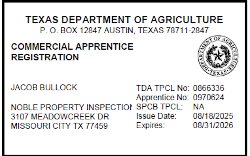 Jake Bullock - Commercial Apprentice #0970624