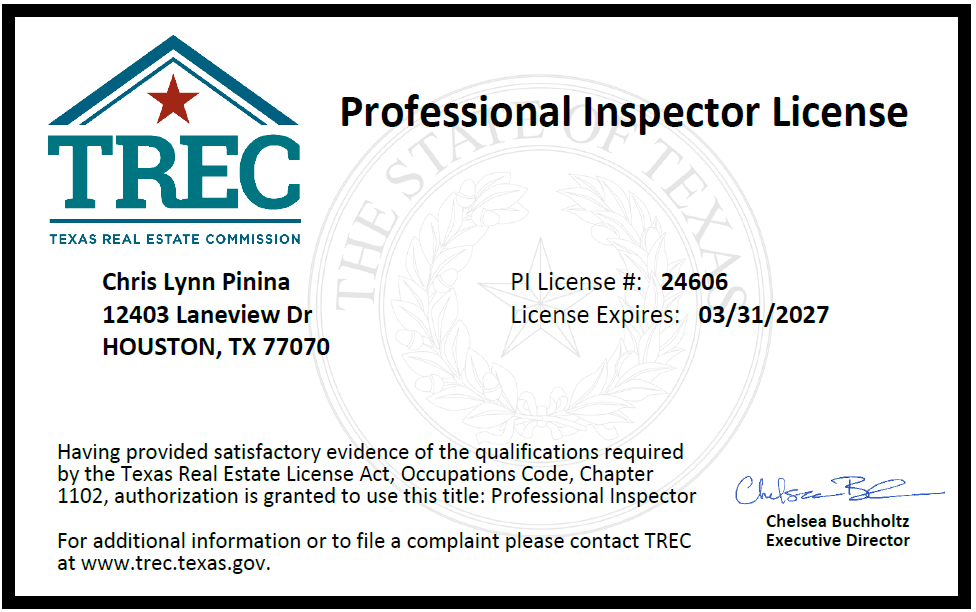 Chris Pinina - License #24606