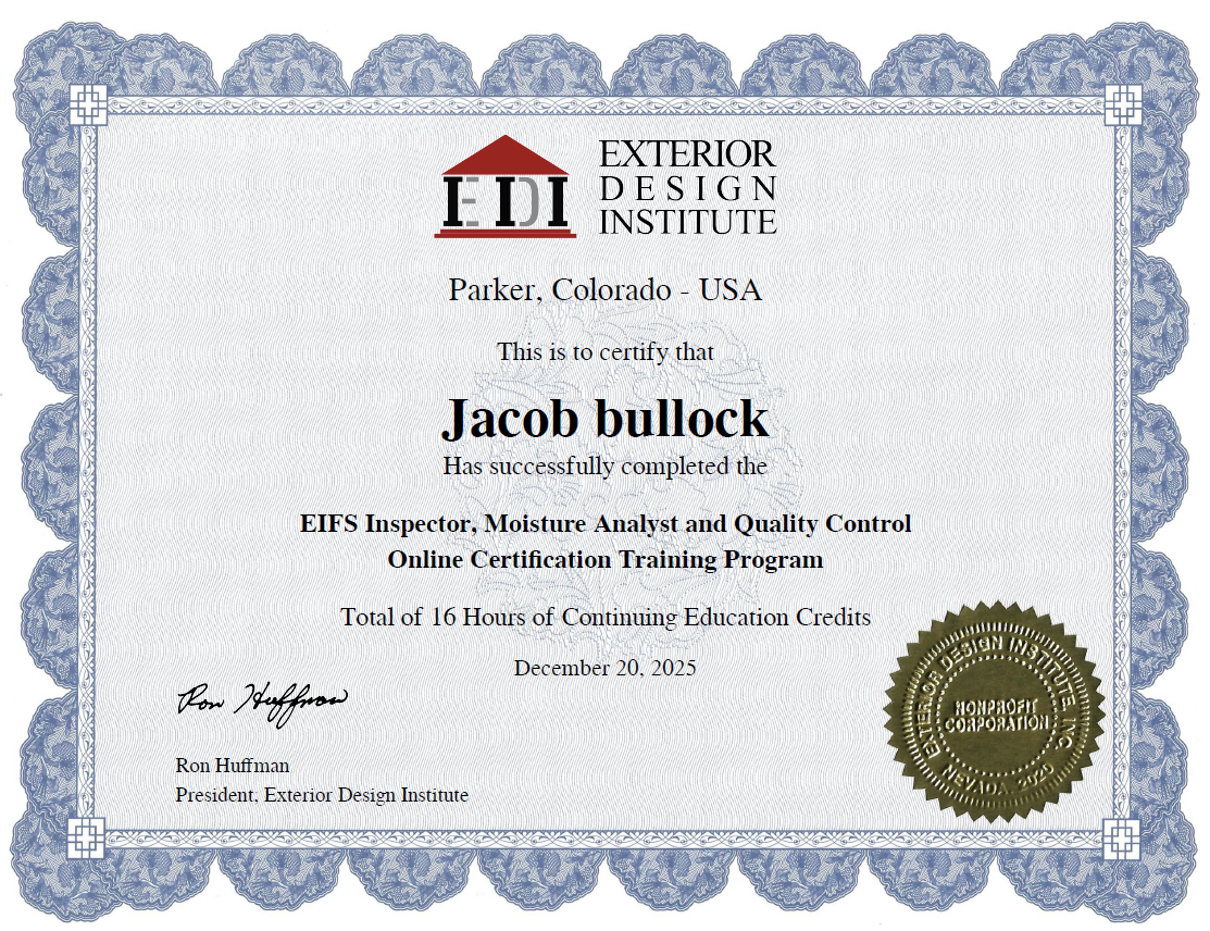 Jake Bullock - Stucco Certification