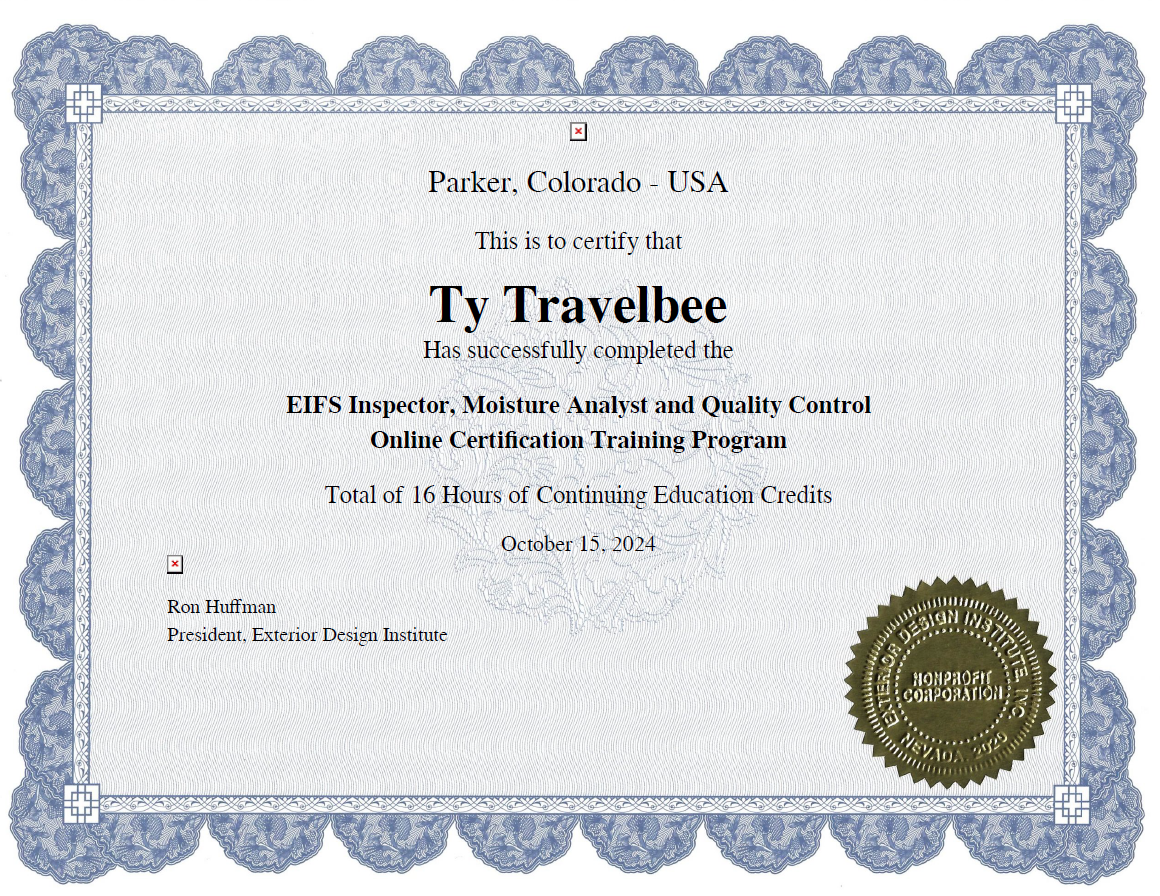 Ty Travelbee - Stucco Certification