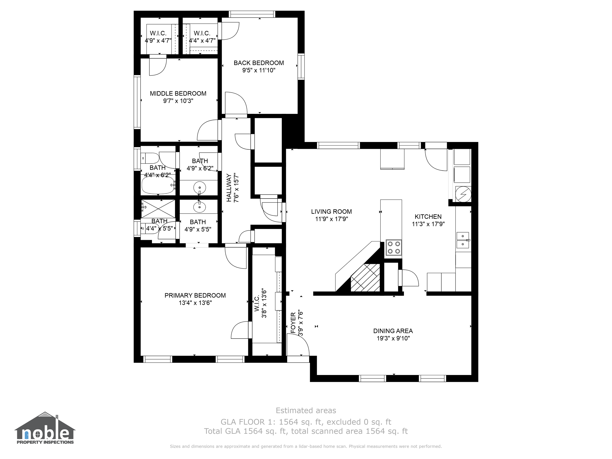 2D floor plan with room dimensions and square footage measurements